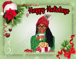 Happy Holiday Green Journal Cover/Tumbler file