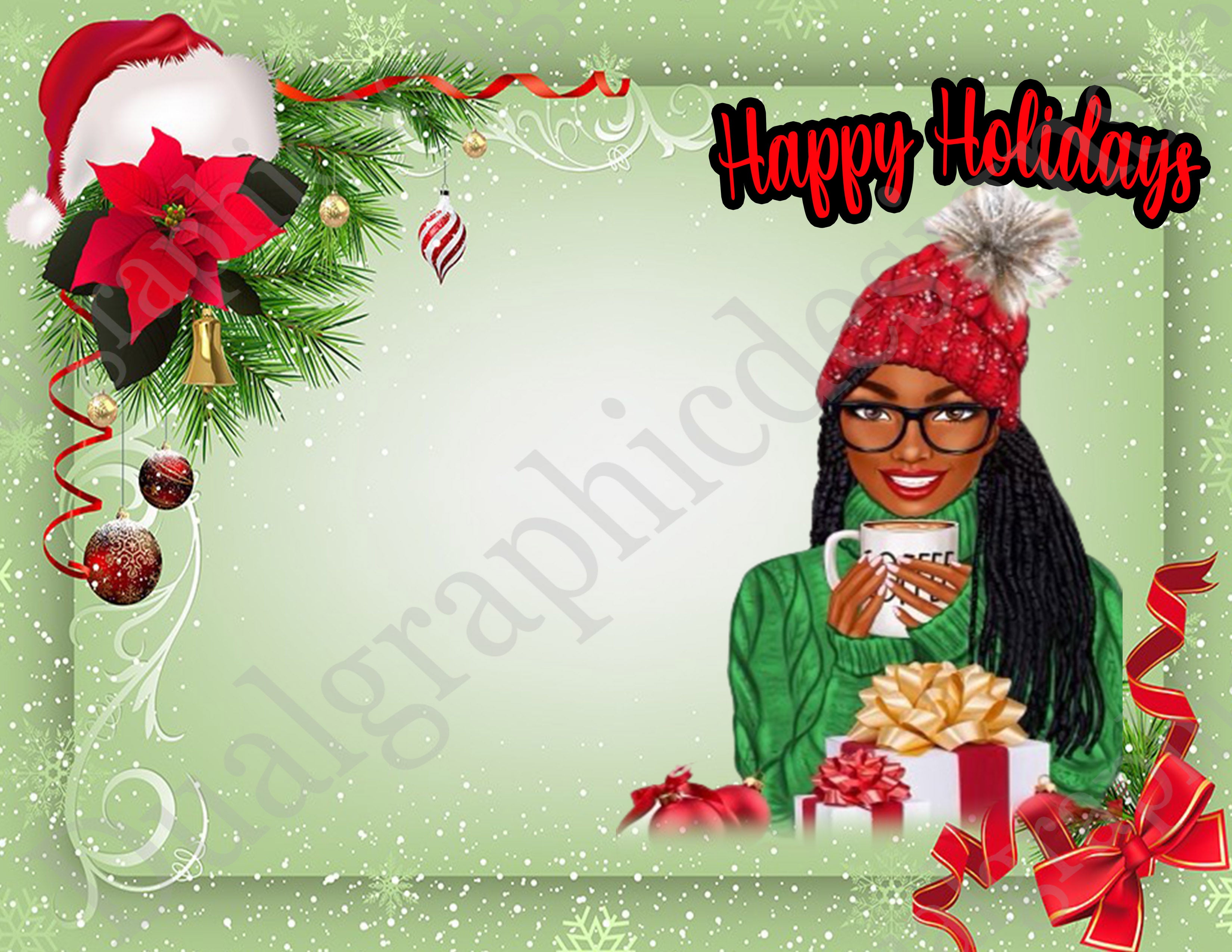 Happy Holiday Green Journal Cover/Tumbler file