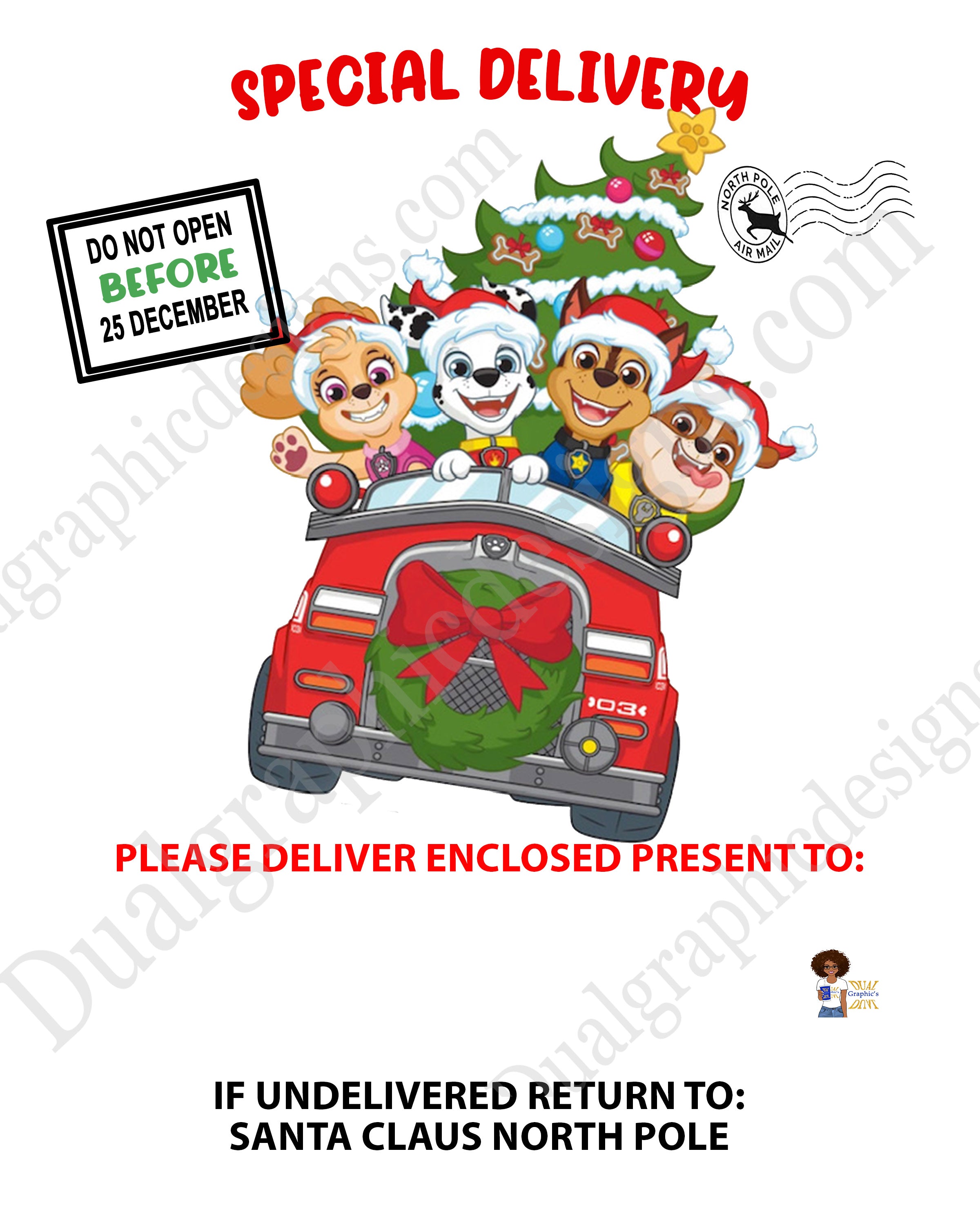 Paw Patrol Santa Sack Template