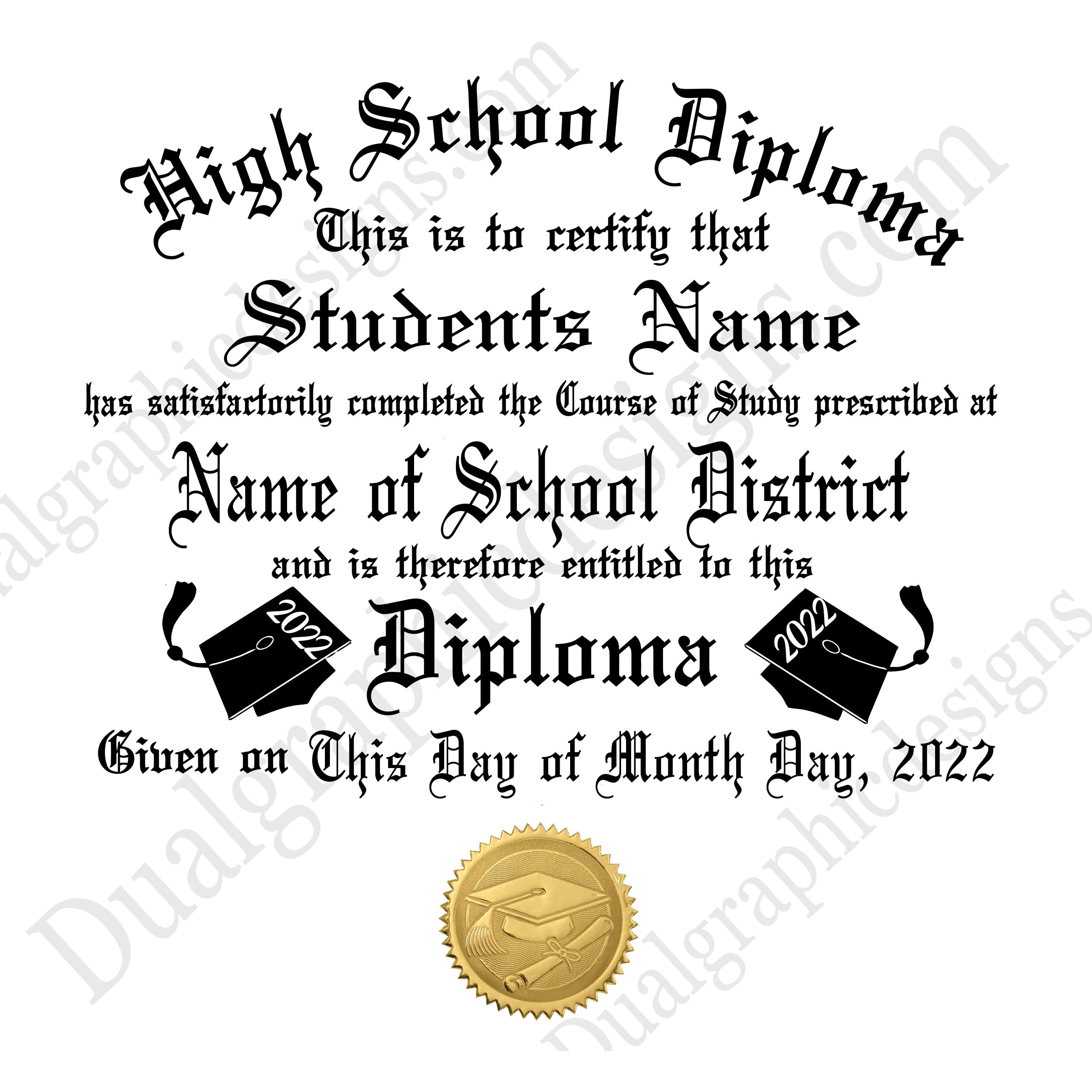 2022 Diploma Template