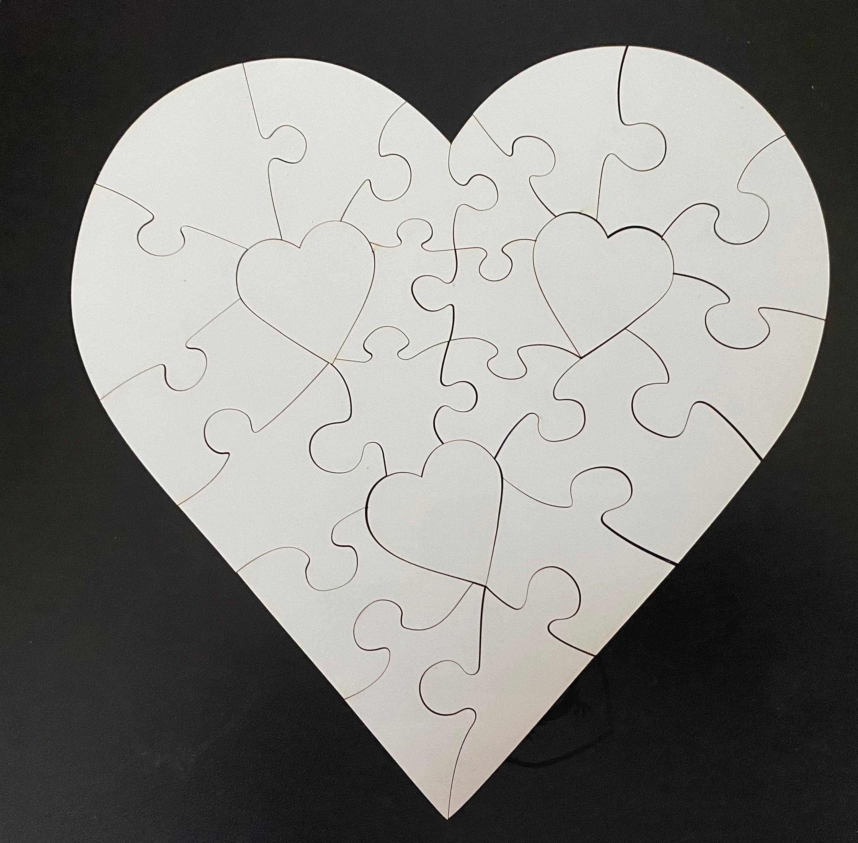 Sublimation Heart Puzzle Blank